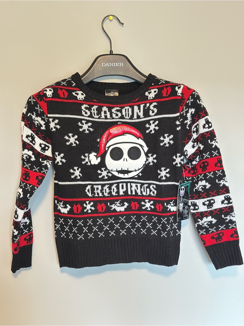 Disney Nightmare Before Christmas Jack Skellington Knit Christmas Sweater Sz S